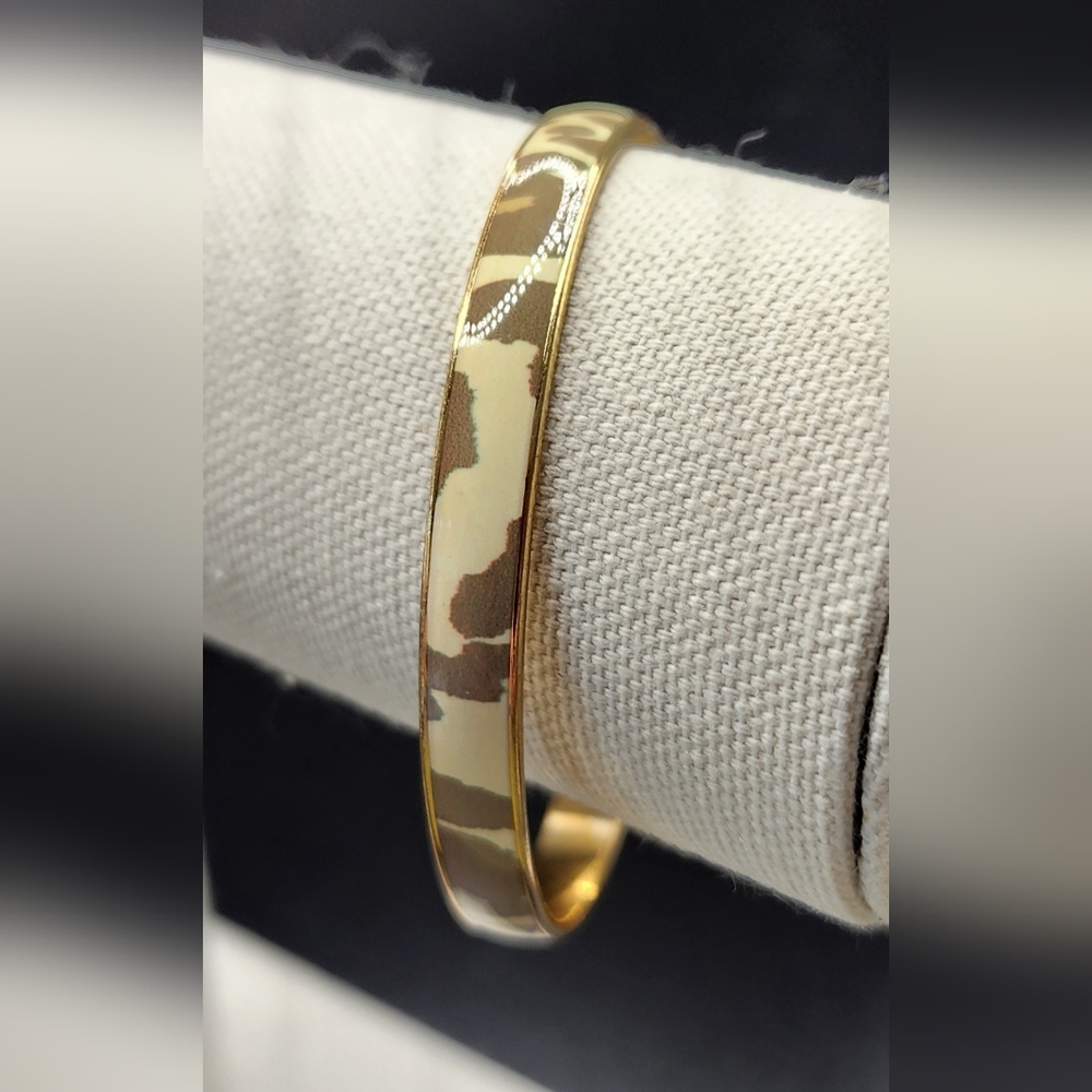 Jcrew bangle bracelet Camo Size 7 Gold Tone